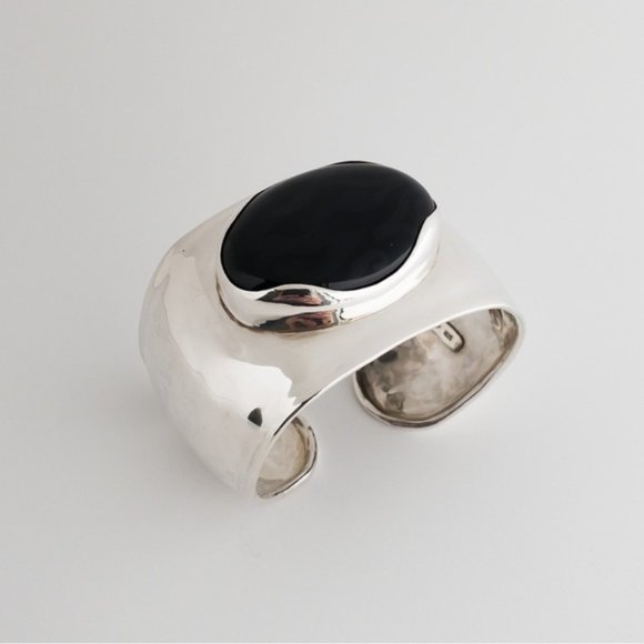 Retired Silpada Chalcedony Cuff Bangle Bracelet B2043 Modernist Design - Picture 1 of 10